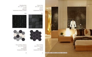 Cubus Preto
29 x 29 x 1,5 cm
701314
Ardósia
Acabamento Natural
Favo 10 Preto
30,3 x 35 x 0,3 cm
701904
Porcelanato
Acabamento Natural
Favo 10 Preto e Branco
30,3 x 35 x 0,3 cm
701902
Porcelanato
Acabamento Natural
Versalhes Nero
28,7 x 26,7 x 1 cm
701196
Mármore
Acabamento Rústico e Polido
//cubus preto //renata florenzano //casa cor sp 74
//reserve
 