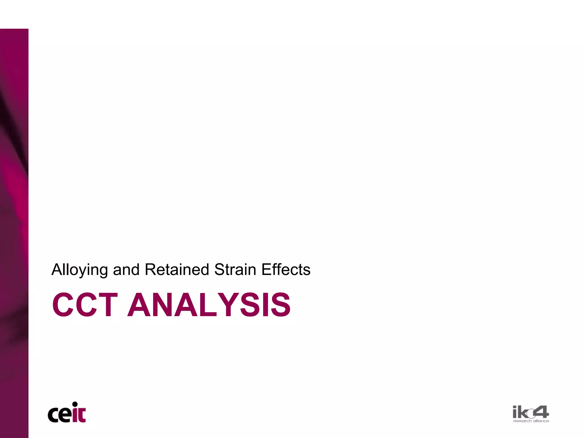 Alloying and Retained Strain Effects

CCT ANALYSIS
 