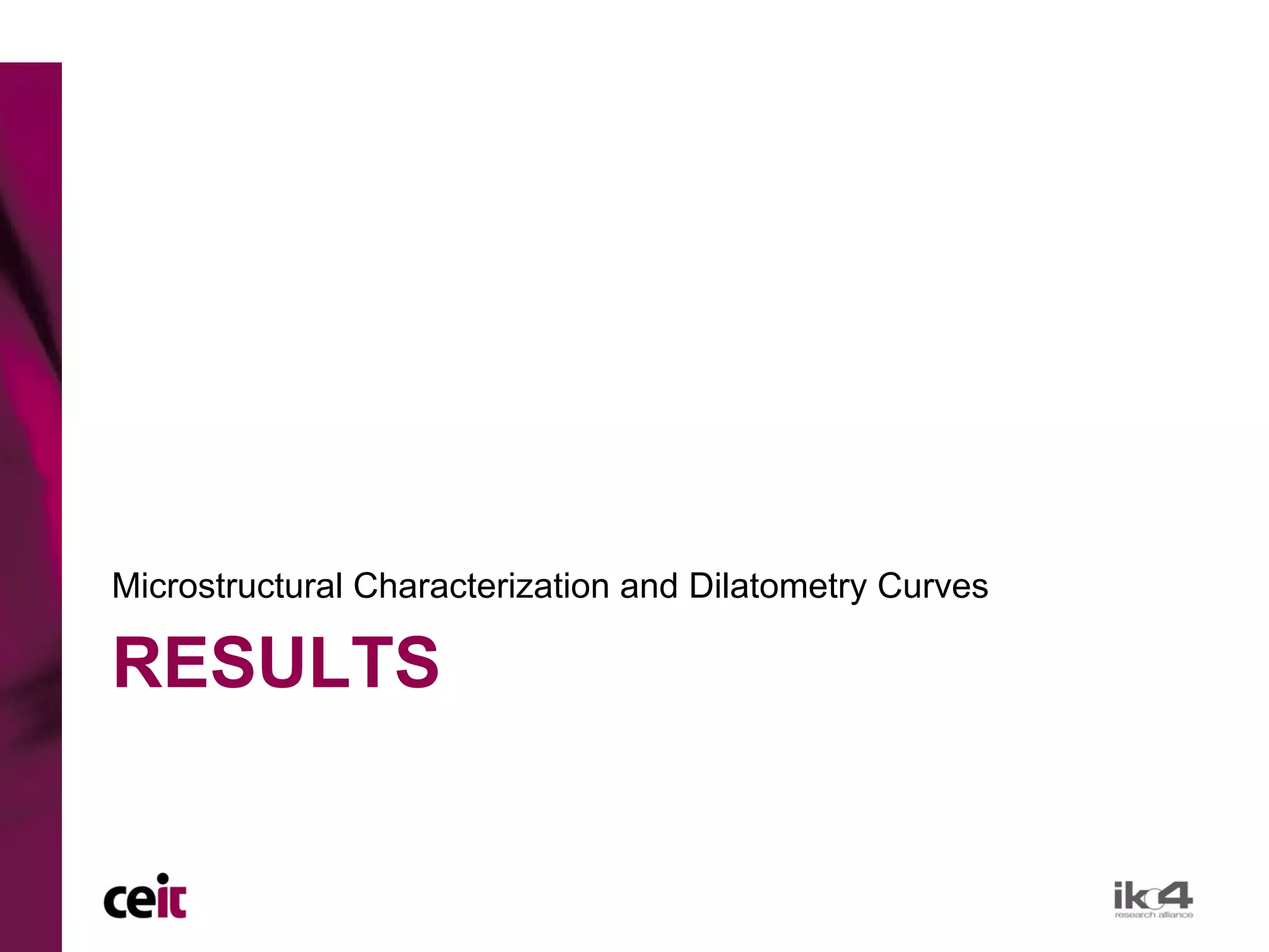 Microstructural Characterization and Dilatometry Curves

RESULTS
 