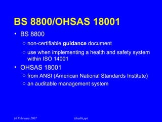 Management system of health and safety. | PPT