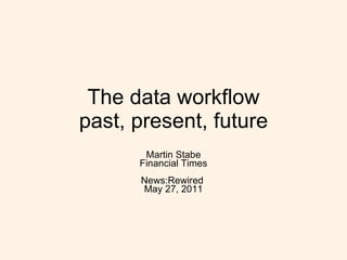 The data workflow past, present, future Martin Stabe Financial Times News:Rewired  May 27, 2011 