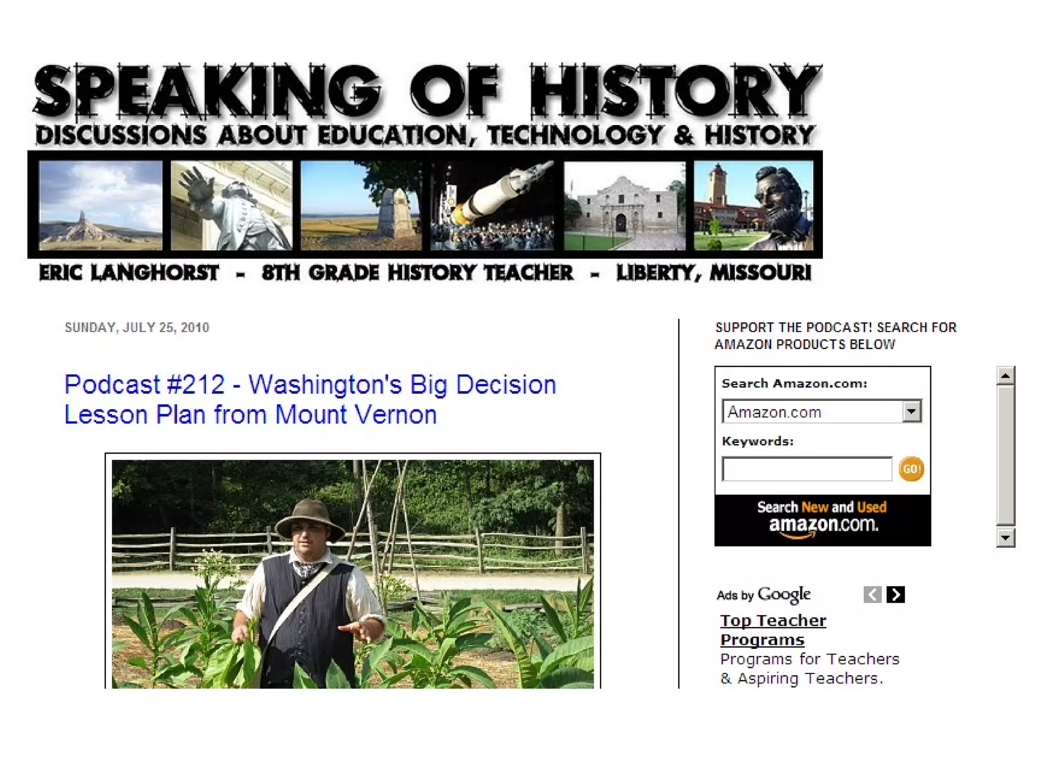 Speaking of history blog
 