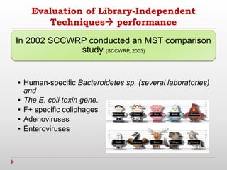 Microbial source tracking markers for detection of fecal contamination ...
