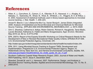 Microbial source tracking markers for detection of fecal contamination ...