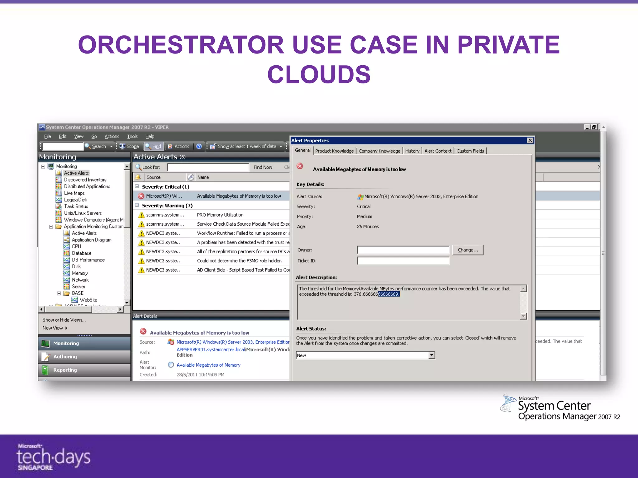 ORCHESTRATOR USE CASE IN PRIVATE
           CLOUDS
 