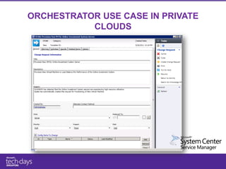 ORCHESTRATOR USE CASE IN PRIVATE
           CLOUDS
 
