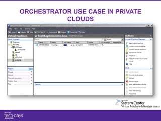ORCHESTRATOR USE CASE IN PRIVATE
           CLOUDS
 