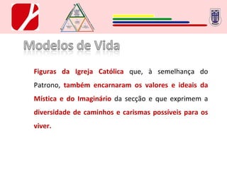 Figuras da Igreja Católica  que, à semelhança do Patrono,  também encarnaram os valores e ideais da Mística e do Imaginário  da secção e que exprimem a  diversidade de caminhos e carismas possíveis para os viver. 