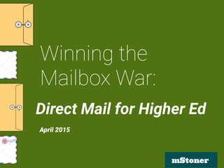 mStoner
Winning the
Mailbox War:
Direct Mail for Higher Ed
April 2015
 