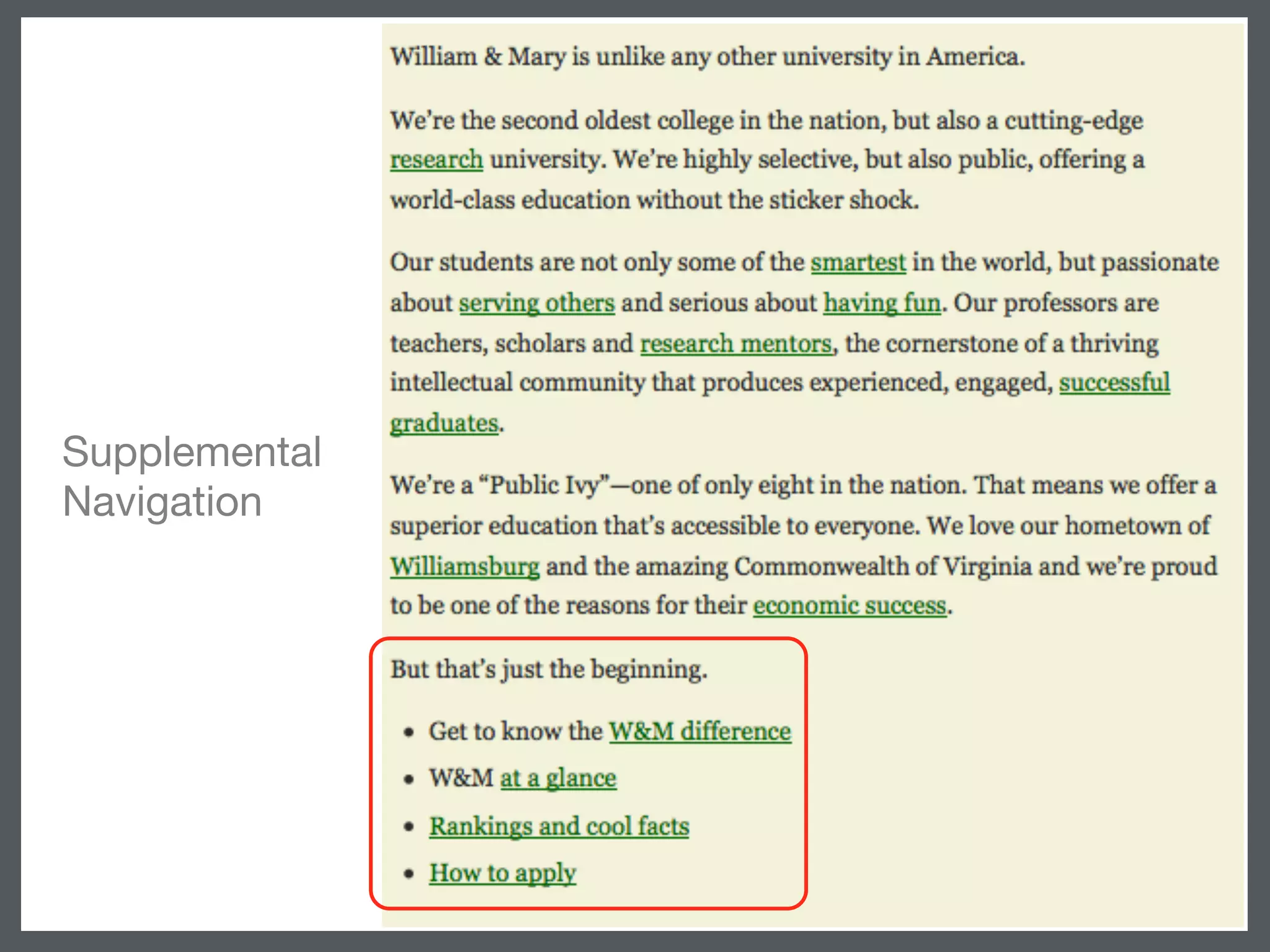 Supplemental 
Navigation
 