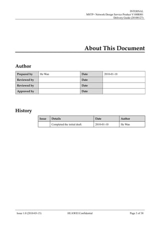 Master Network Document Mstp+ network design service product v100 r001 delivery guide(20100127 ...