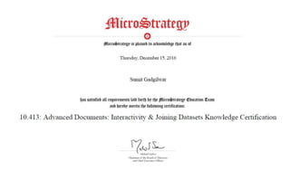 MicroStrategy certifications | PPTX