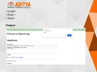 </script>
</body>
</html>
Output:
 