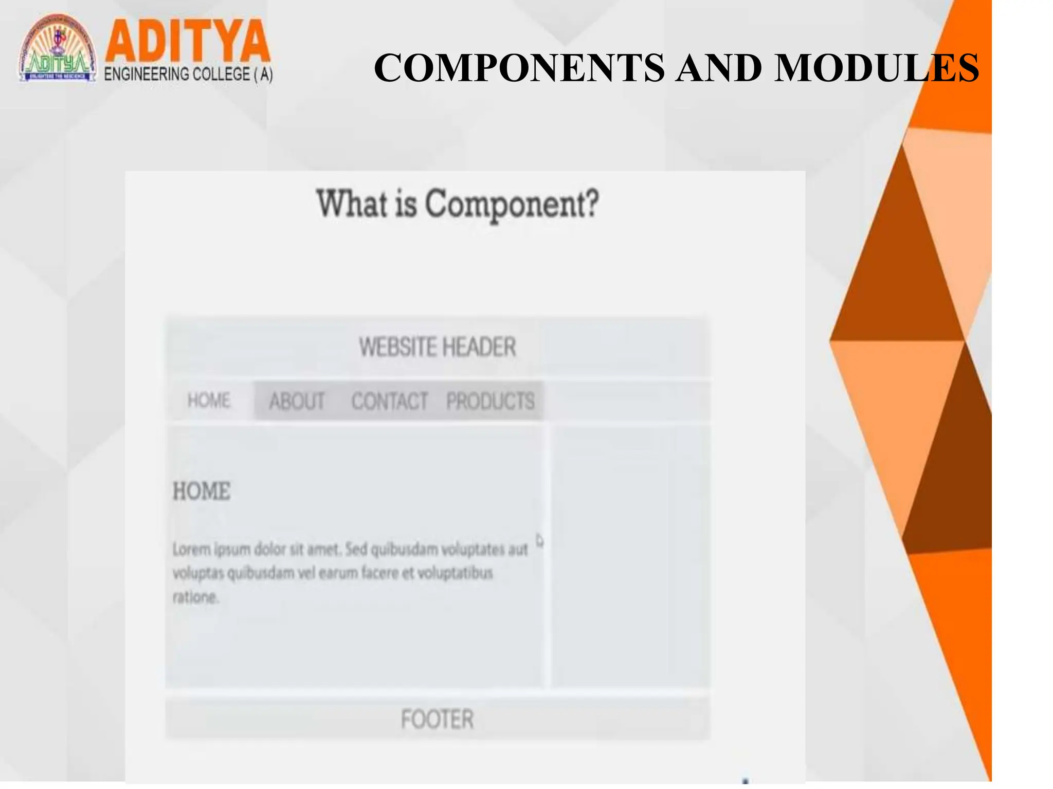 COMPONENTS AND MODULES
 