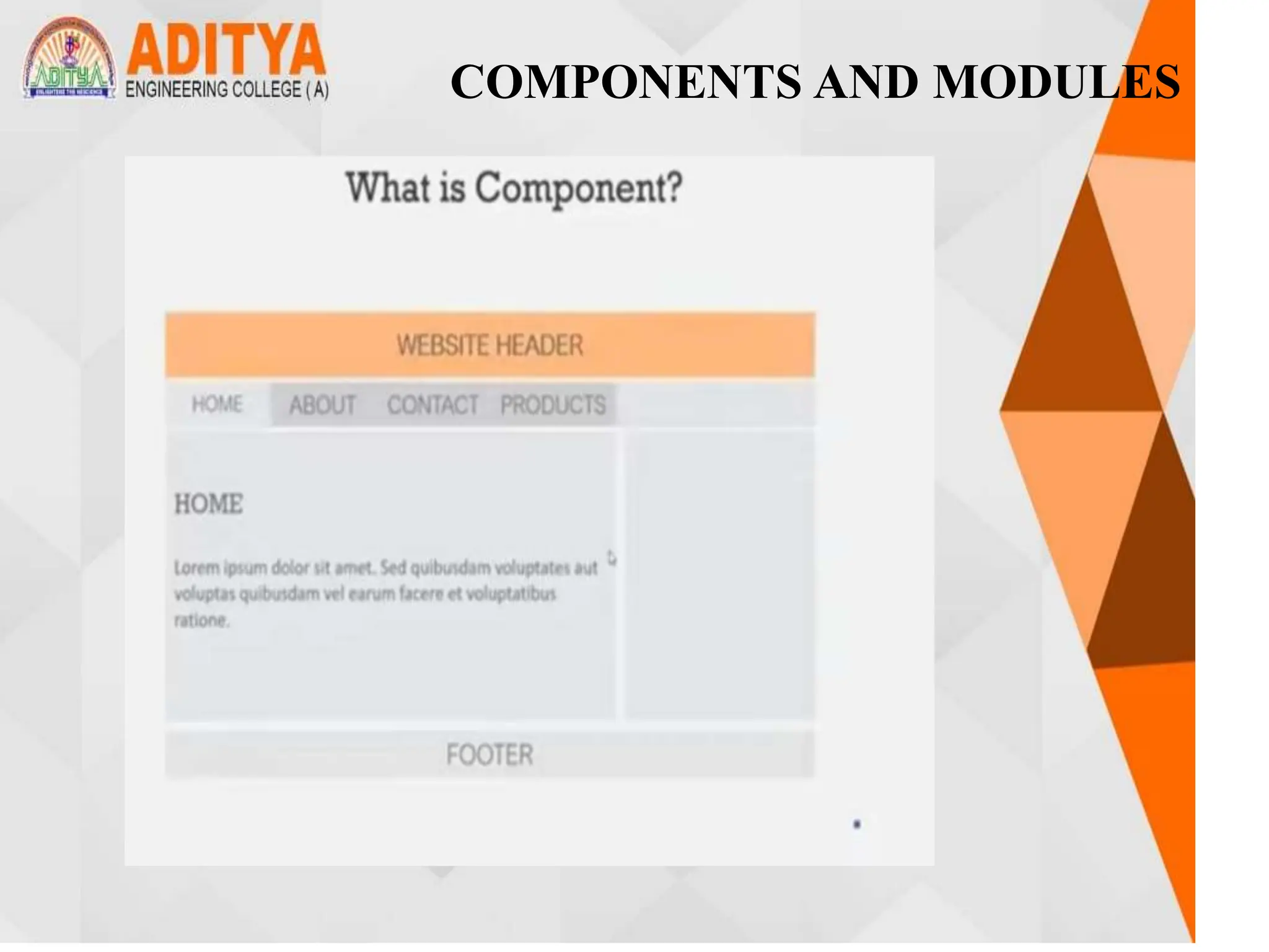 COMPONENTS AND MODULES
 