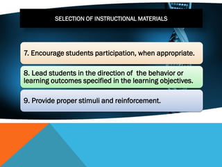 Selection an Preparation of Instructional Materials | PDF