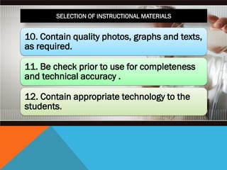 Selection an Preparation of Instructional Materials | PDF