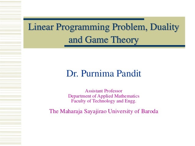 Theory of Duality in Mathematical Programming