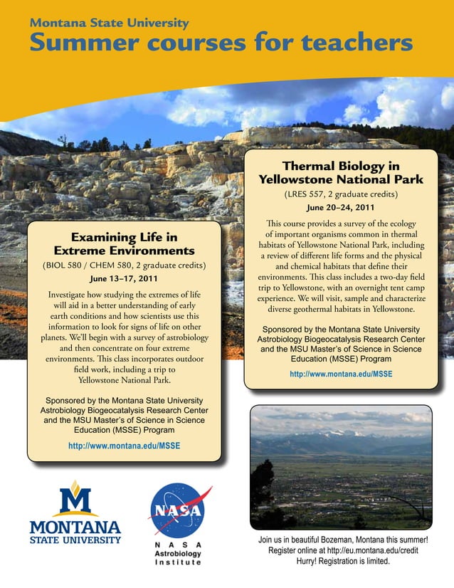 Montana State Summer Courses For Teachers PDF Montana State Summer Courses For Teachers PDF