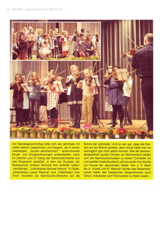 1 6 | M S U R - J a h r e s b e r i c h t 2 0 1 3 / 1 4
 