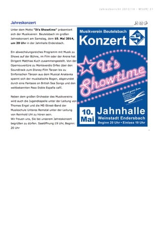 J a h r e s b e r i c h t 2 0 1 3 / 1 4 - M S U R | 2 1
 