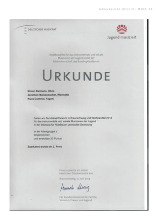 J a h r e s b e r i c h t 2 0 1 3 / 1 4 - M S U R | 2 9
 