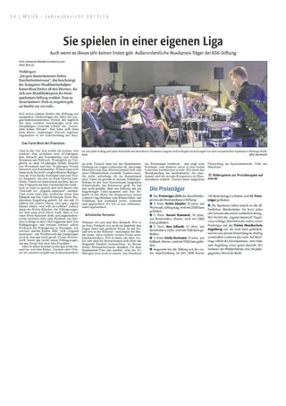 3 4 | M S U R - J a h r e s b e r i c h t 2 0 1 3 / 1 4
 