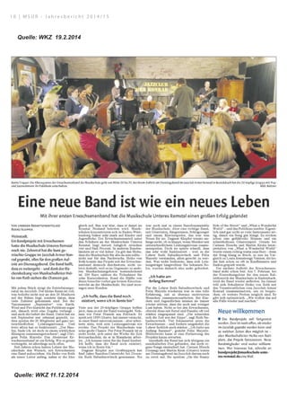Quelle: WKZ 19.2.2014
Quelle: WKZ 11.12.2014
1 0 | M S U R - J a h r e s b e r i c h t 2 0 1 4 / 1 5
 