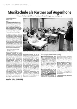 Quelle: WKZ 26.2.2015
1 4 | M S U R - J a h r e s b e r i c h t 2 0 1 4 / 1 5
 