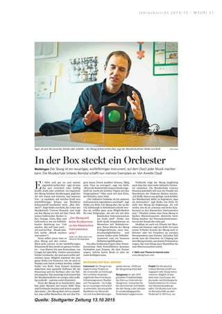 Quelle: Stuttgarter Zeitung 13.10.2015
J a h r e s b e r i c h t 2 0 1 4 / 1 5 - M S U R | 3 1
 
