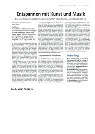 16.04.16, 10:41Artikeltextausgabe
Seite 2 von 2http://epaper.zvw.de/digiPaper/servlet/articlepageservlet?page=702216text=6849496mode=snapArticle
#
Quelle: Zeitungsverlag Waiblingen | Waiblinger Kreiszeitung | Nr.88 | Samstag, den 16. April 2016 | Seite 9
Quelle: WKZ 16.4.2016
J a h r e s b e r i c h t 2 0 1 5 / 1 6 - M S U R | 1 5
 