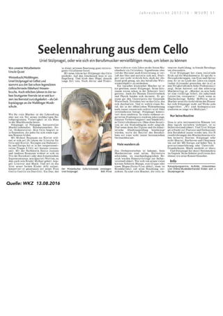24.10.16, 18:25Artikeltextausgabe
Quelle: Zeitungsverlag Waiblingen | Schorndorfer Nachrichten | Nr.187 | Samstag, den 13. August 2016 | Seite 25
Quelle: WKZ 13.08.2016
J a h r e s b e r i c h t 2 0 1 5 / 1 6 - M S U R | 3 1
 