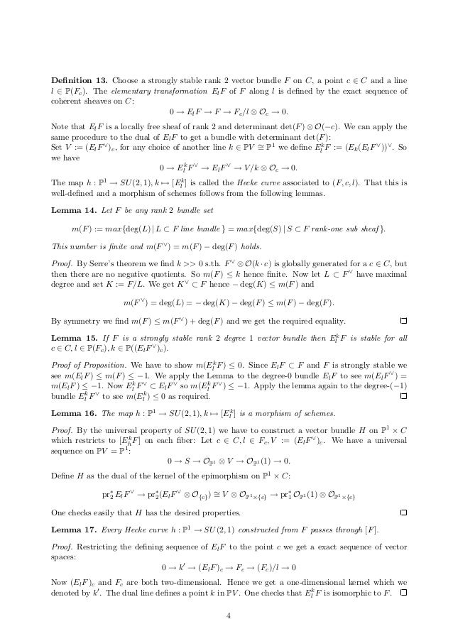 stable bundles curves vector on of Vector Moduli Bundles Hecke spcaes Curves and stable bundles curves vector on of Vector Moduli Bundles Hecke spcaes Curves and