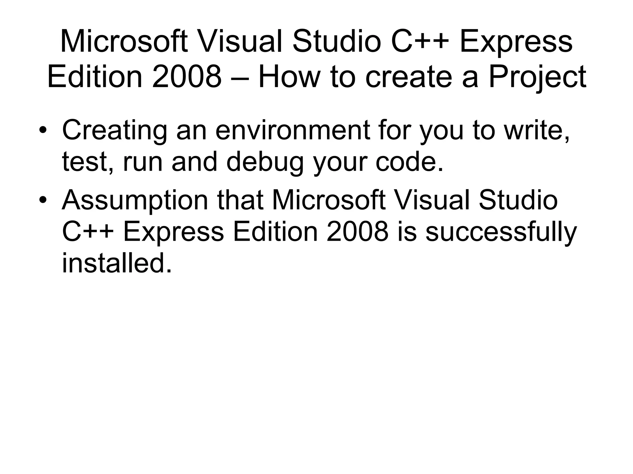 Microsoft VS C++ Add a project | PPT