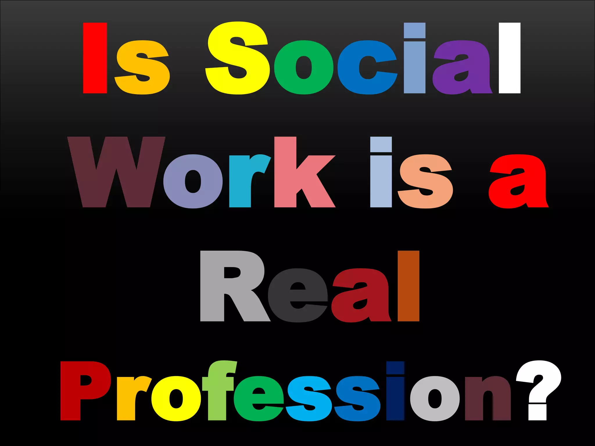 Is Social
Work is a
Real
Profession?
 