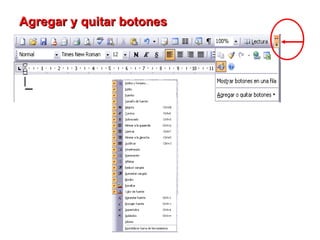 Agregar y quitar botones   