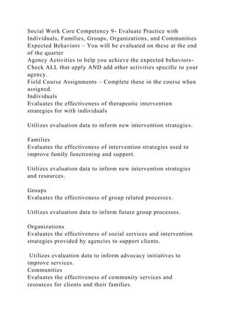 MSW Advanced Clinical Concentration -Student Learning AgreementW.docx