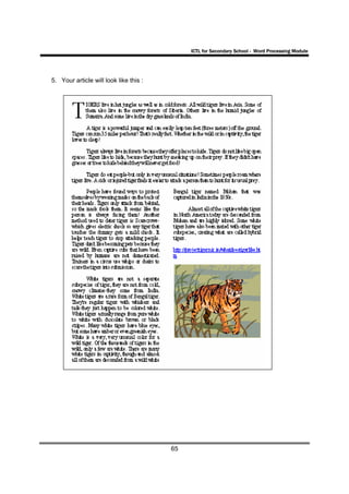 ICTL for Secondary School - Word Processing Module




5. Your article will look like this :




                                        65
 