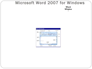 Microsoft Word 2007 for Windows 
Word 
Window 
 