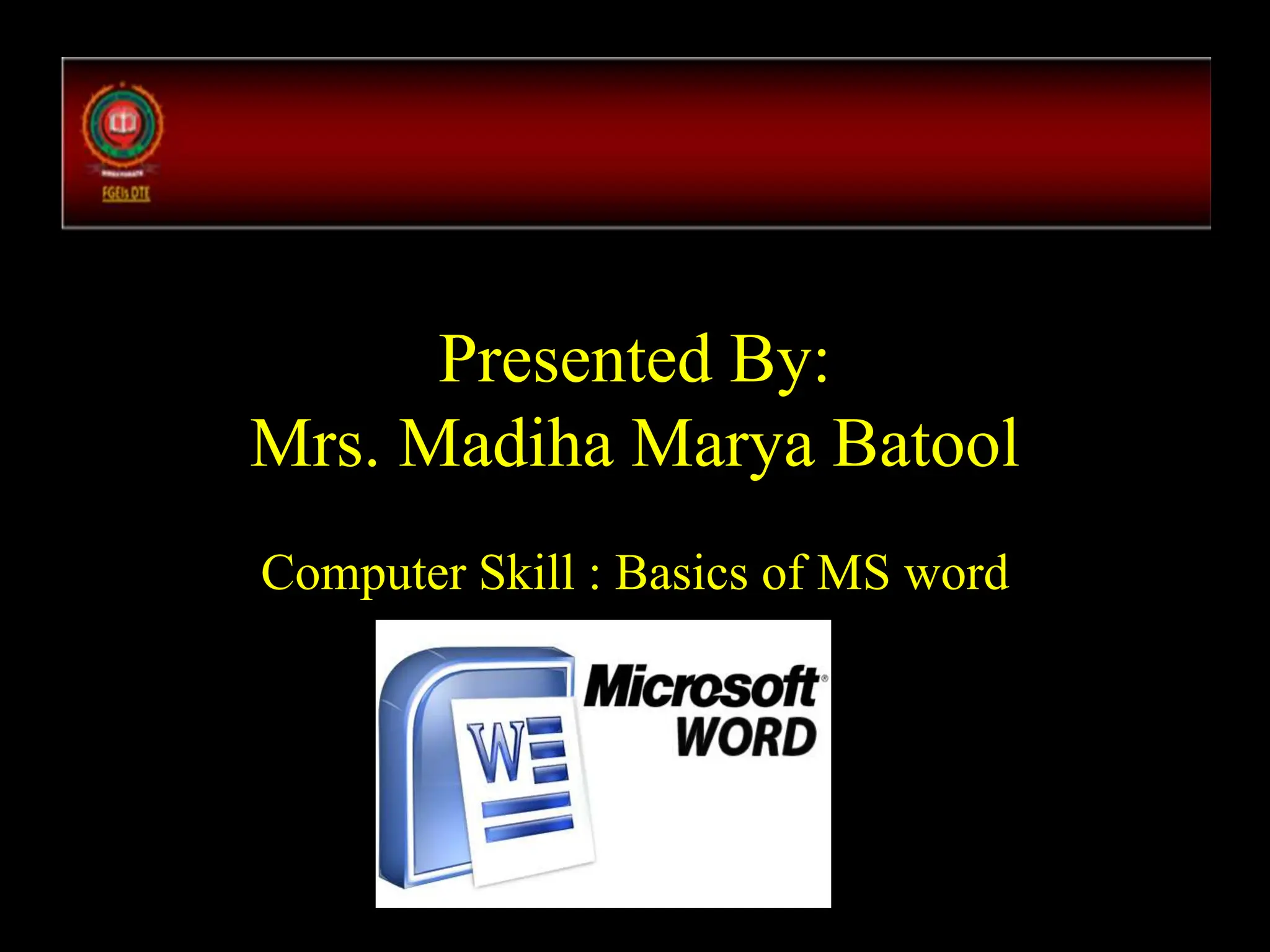 MS Word introduction document for beginners. | PPTX | Desktop ...