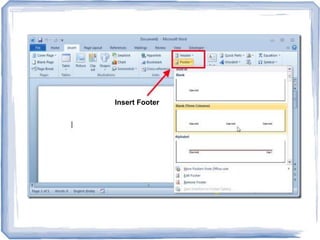 Insert Footer
 