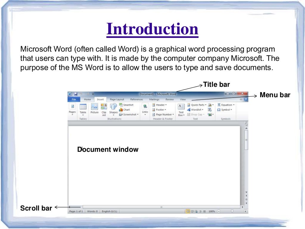 usage of word presentation