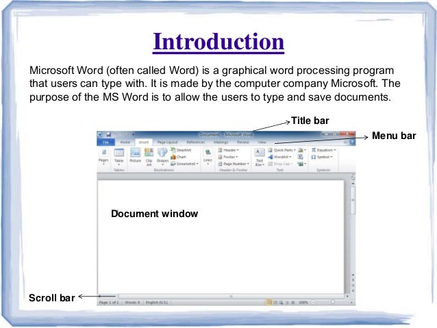 presentation of a microsoft word