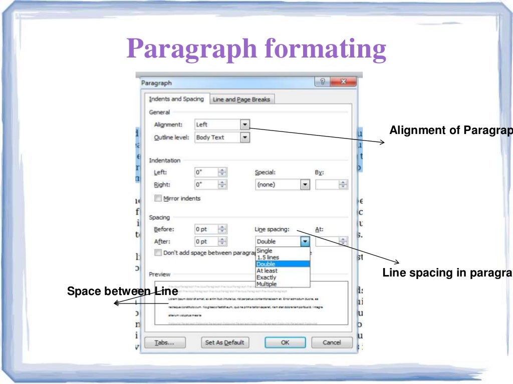 what are presentation in ms word