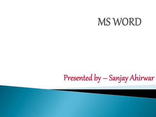 Ms word | PPT