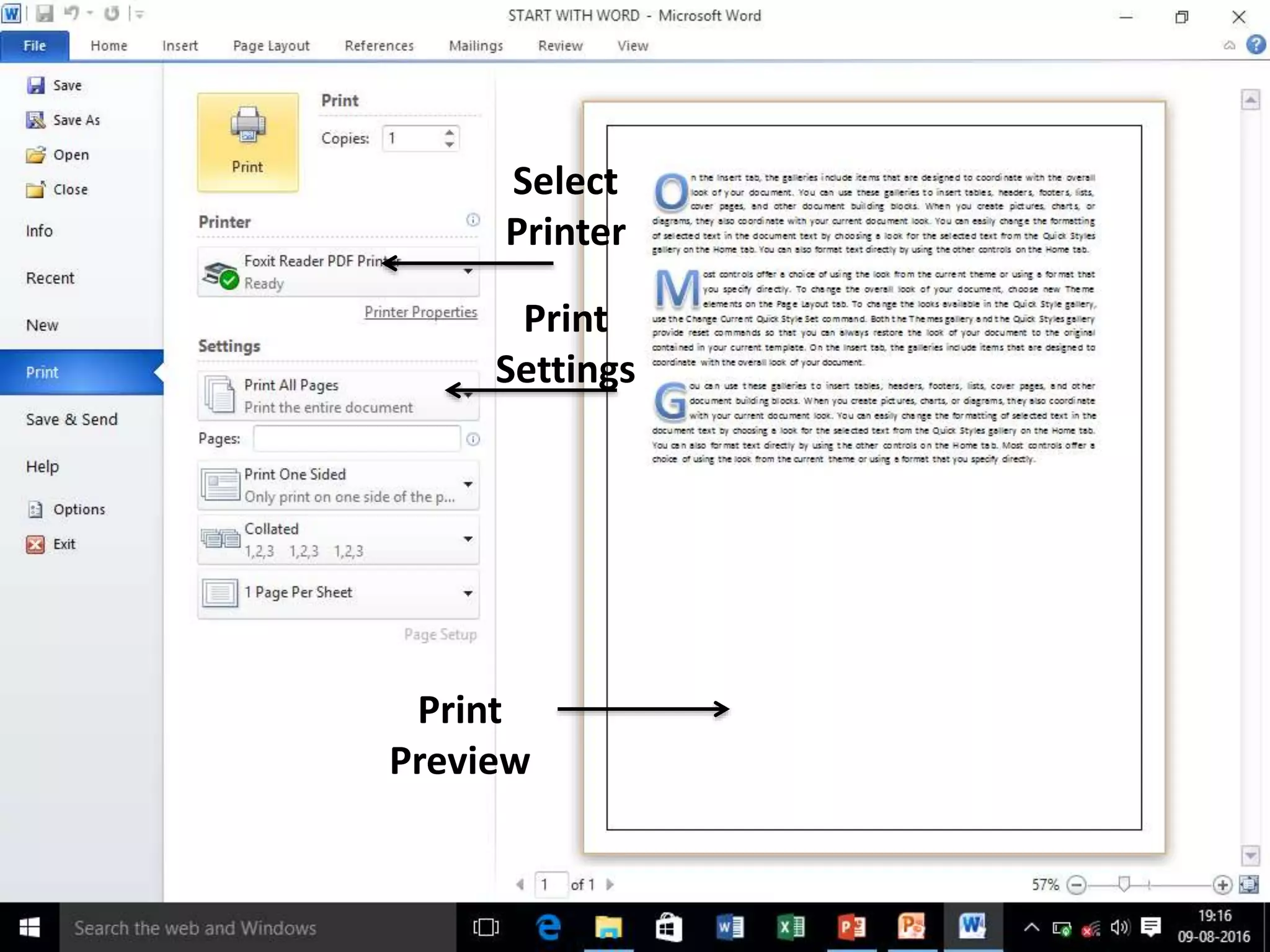 Print
Preview
Select
Printer
Print
Settings
 