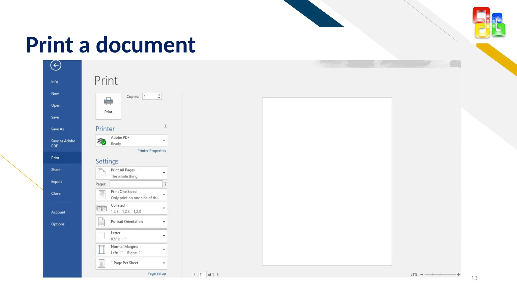 FR
13
Print a document
 