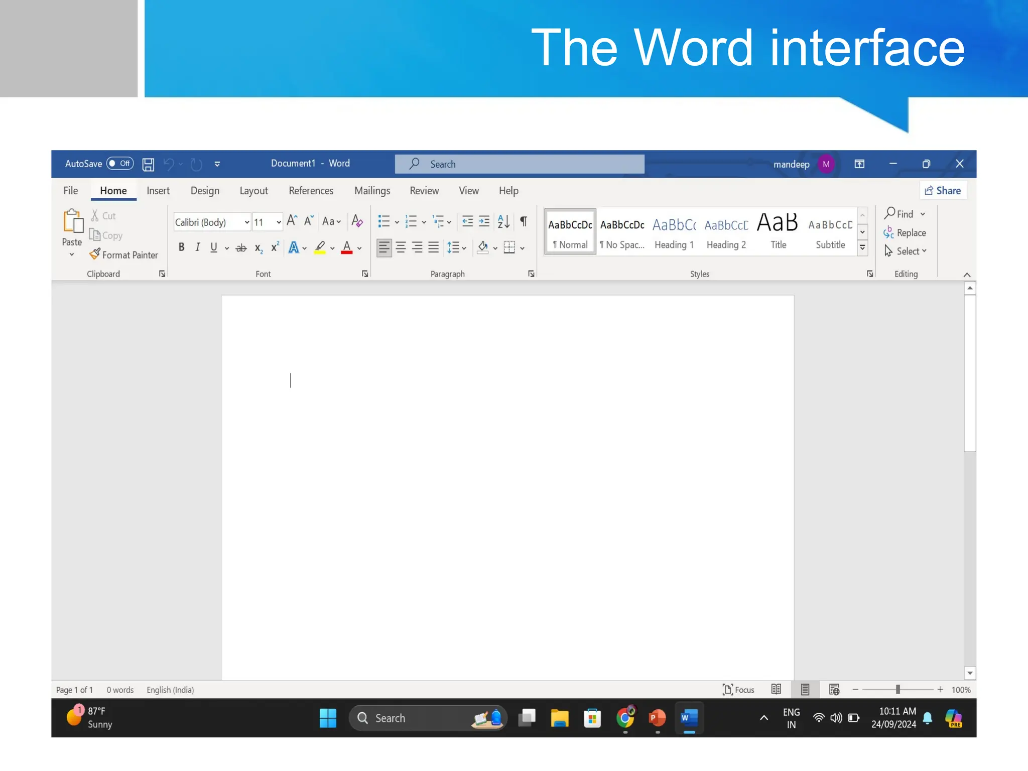 The Word interface
 