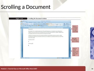 XP
XP
Scrolling a Document
Module 1: Tutorial Class on Microsoft Office Word 2007 15
 