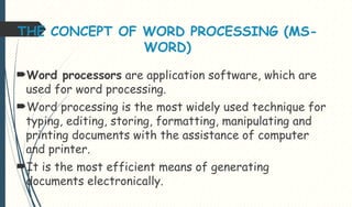 Multiple Windows Word Processing Basics of Microsoft word program One.pptx